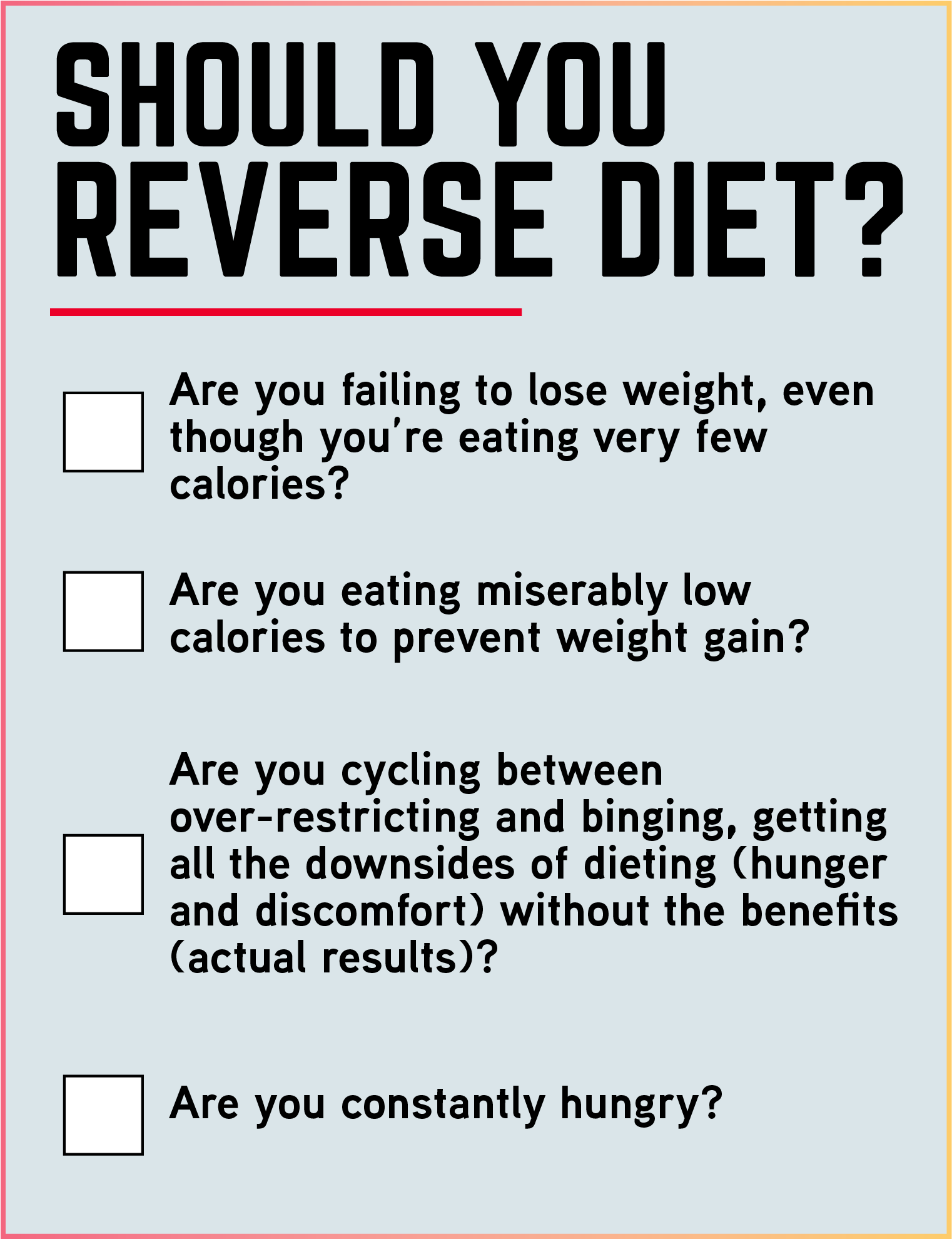 Reverse Dieting Guide